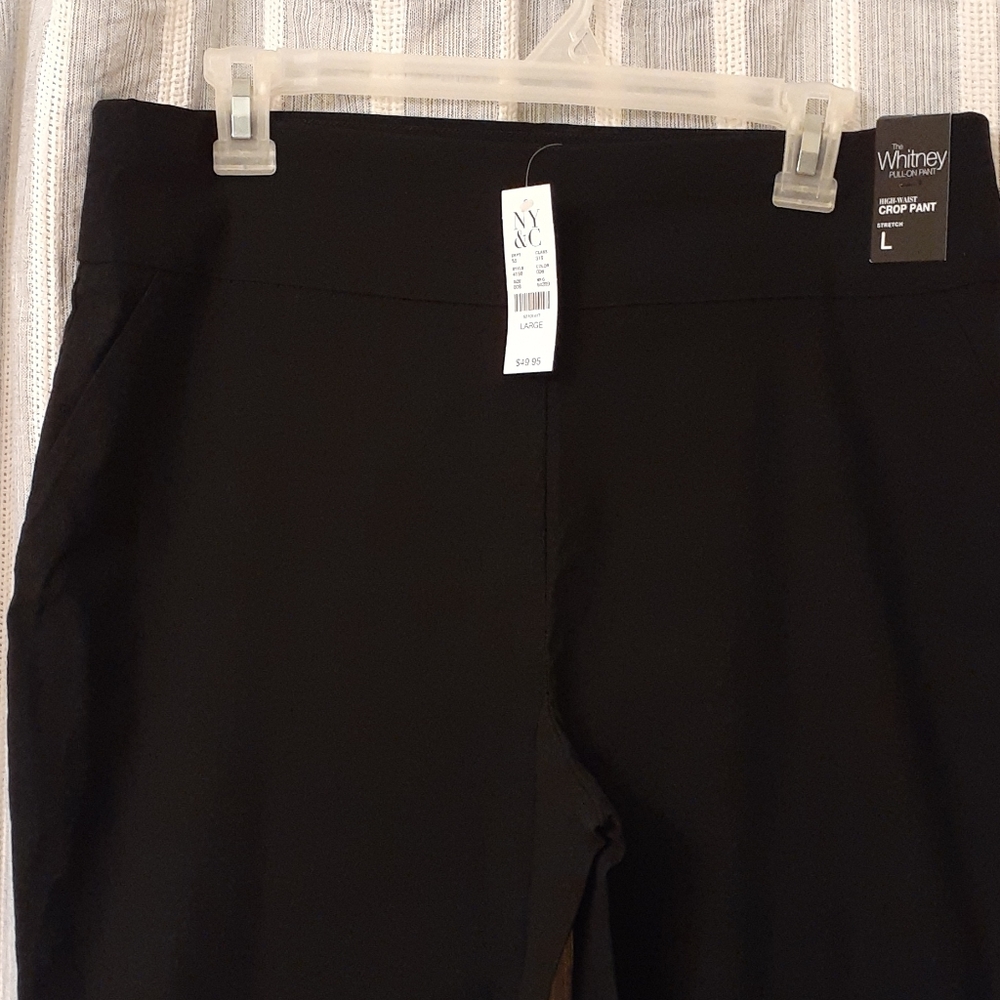 NYC & CO BLACK CROPPED BLACK WHITNEY PANT L